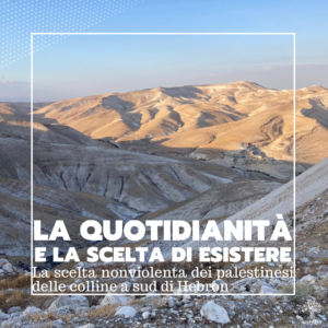 colline palestinesi viste dall'alto con il titolo dell'articolo.