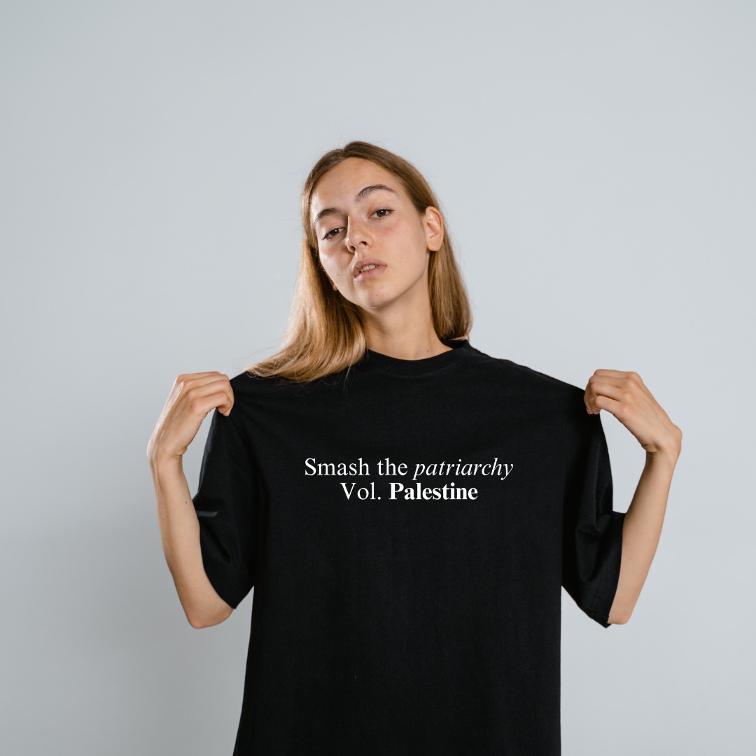 Maglietta NERA Smash the Patriarchy Vol. Palestine